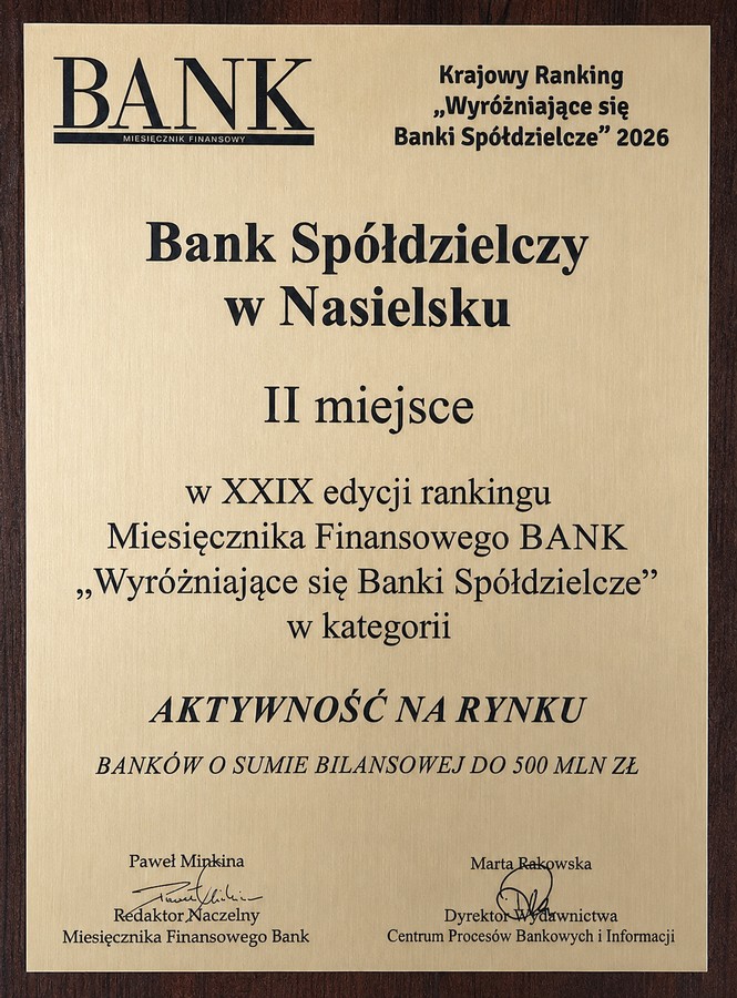 II miejsce dla Banku Spółdzielczego w Nasielsku!